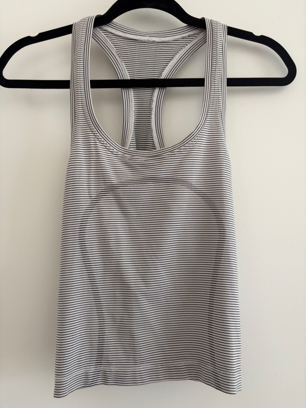 Lululemon Swiftly Tech Racerback Cropped Tank Top - Black/White Stripes